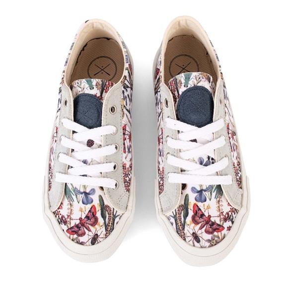 Inkkas new Monterey Lace Up floral boat sneaker 7 butterfly low top artist shoes - Picture 6 of 11